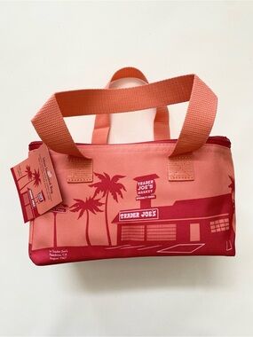 Trader Joe's Coral Pink Insulated lunch bag Tote